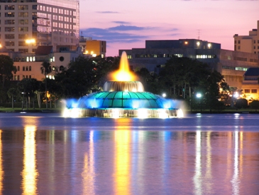 This photo of Orlando, Florida's Lake Eola and downtown skyline at sunset was taken by Laura Leavell of Longwood, Florida.